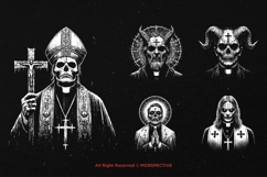 10 Bundle Dark Art Priest Devil Demon Cross Heretic Skull Product Image 3