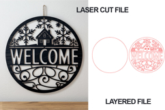 Winter Welcome Sign Laser Cut File Product Image 1