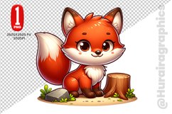 Cute Fox Clipart - PNG File Product Image 1