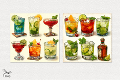 Summer cocktail digital paper, background clipart Product Image 2