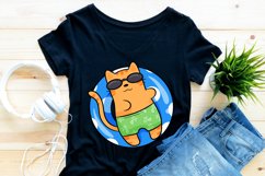 Swimming Floater Cat Sublimation Design , Summer Cat PNG Product Image 2