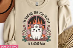 I&#039;m Waiting For You In Hell PNG, Cute Baphomet Sublimation P Product Image 3