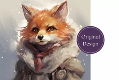 Winter Fox Tumbler Wrap Design, Frostpunk Sublimation Design Product Image 2
