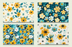 Teal &amp; Yellow Cute Flowers Cutting Boards sublimation Design Product Image 2