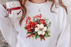 Christmas Flowers Watercolor Clipart, Christmas PNG Product Image 2