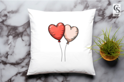 Double Heart Balloon Clipart Sublimation PNG Product Image 2