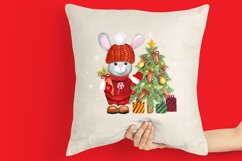 Illustration of a Christmas hare with a Christmas tree Product Image 2