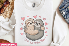 I Love You Slow Much PNG, Sloth Sublimation PNG Product Image 3