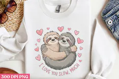I Love You Slow Much PNG, Sloth Sublimation PNG Product Image 3