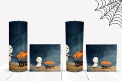 Cartoon Halloween Tumbler PNG, Cute Halloween Ghost Tumbler Product Image 2