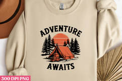 ADVENTURE AWAITS PNG, Retro Camping Sublimation PNG Product Image 2