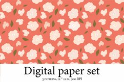 Pattern Clipart with Flowers Digital Paper Product Image 3