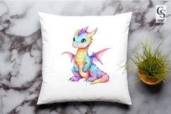 Cute Rainbow Baby Dragon Clipart Sublimation PNG Product Image 2