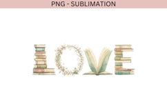Love Books PNG | Vintage Floral Book Lover Design Product Image 2