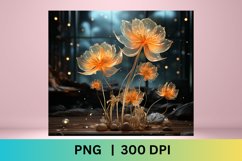 3d Floral Tumbler Sublimation | 3d Tumbler Wrap | PNG Product Image 2