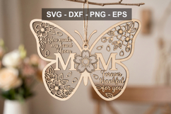Butterfly Mom SVG, Mother’s Day Laser Cut File Product Image 1