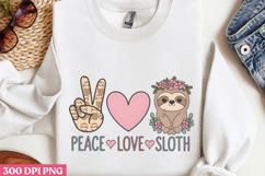 Peace love sloth PNG, Sloth Sublimation PNG Product Image 3