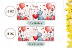 Love Hearts Mug Design, Valentine Mug Sublimation Design Product Image 2