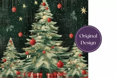 Christmas Tumbler Wrap, Christmas Tree Tumbler Design Product Image 2