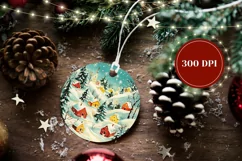 Christmas Village Ornament Print, Winter Ornament Template Product Image 2