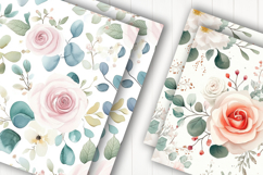 Vintage Pastel Roses Digital Paper Product Image 2