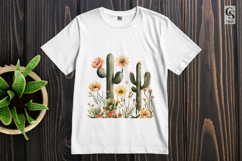 Watercolor Cactus Flower Arrangement Clipart Sublimation PNG Product Image 2