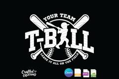 T-Ball Team SVG PNG EPS Cheer Mom Shirt Design Cut File Product Image 2