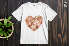 Rose Gold Glitter Heart Clipart Sublimation PNG Product Image 2