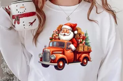 Christmas Truck Sublimation Clipart, Christmas Truck Clipart Product Image 2
