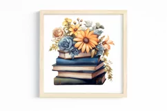 Watercolor Vintage Old Books clipart, Watercolor Clipart Product Image 2