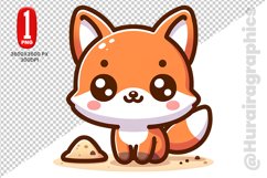 Cute Fox Clipart - PNG File Product Image 1
