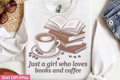 Just A Girl Who Loves PNG, Book Reader Sublimation PNG Product Image 3