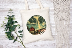 UFO Illustration, Cartoon Farm PNG, Spaceship Print Product Image 2