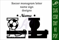 Football or Soccer Capital Monogram Letter L SVG Product Image 2