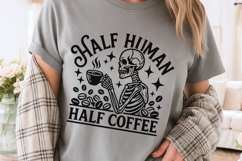 Half Human Half Coffee Svg, Skeleton Coffee Svg, Funny Svg. Product Image 3
