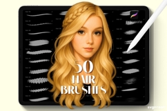 50 Procreate Hair Brushes | Procreate Brush | Fashion Product Image 1