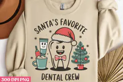 Santa's Favorite Dental Crew PNG, Dental Sublimation PNG Product Image 2