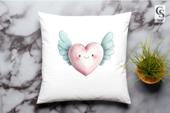 Cute Angel Wing Heart Illustration Clipart Sublimation PNG Product Image 3