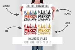 Merry Christmas SVG | Holiday Trees SVG PNG DXF Product Image 2