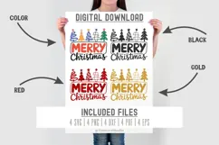 Merry Christmas SVG | Holiday Trees SVG PNG DXF Product Image 2