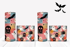 Skull Tumbler Wrap, Cartoon Halloween Ghost Tumbler PNG Product Image 2