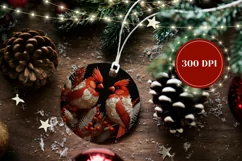 3D Christmas Ornament PNG, 3D Christmas Birds Sublimation Product Image 2
