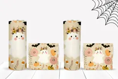 Floral Ghost Tumbler, Halloween Tumbler Sublimation Product Image 2