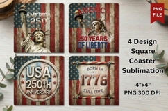 Coaster Square and Round Sublimation PNG Highland Cow Product Image 2