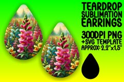 Dynamic Teardrop Earrings Design Template , Flower Product Image 1