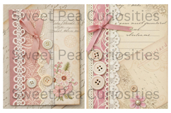 Shabby Chic, Pink, Paper, Floral, Papers, Junk Journal Product Image 2