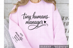 Tiny Humans Manager Mom Life Sleeve PNG Design Product Image 2