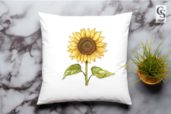 Sunflower Watercolor Clipart Sublimation PNG Product Image 2