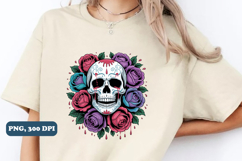 Floral Skull Sublimation, Halloween Sublimation png design Product Image 3