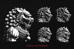 10 Bundle Dark Art Komainu Statue Japanese Lion Dog Gurdian Product Image 3